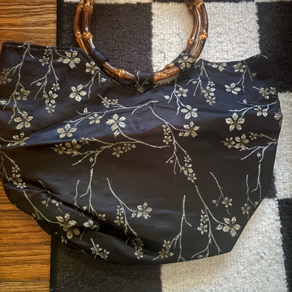 Elegant Black Floral Women's Bag